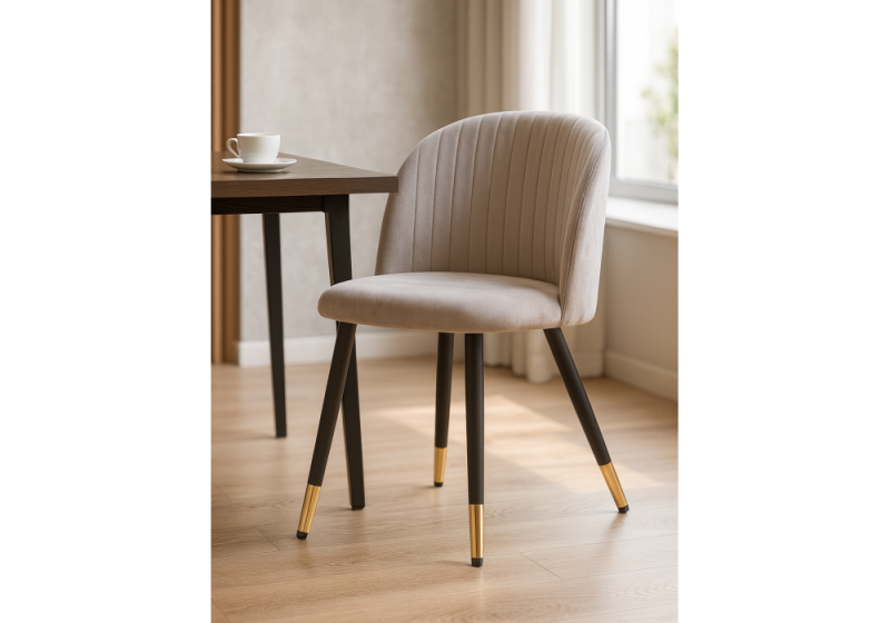 Стул на металлокаркасе Gabi latte / black / gold (50x54x78)