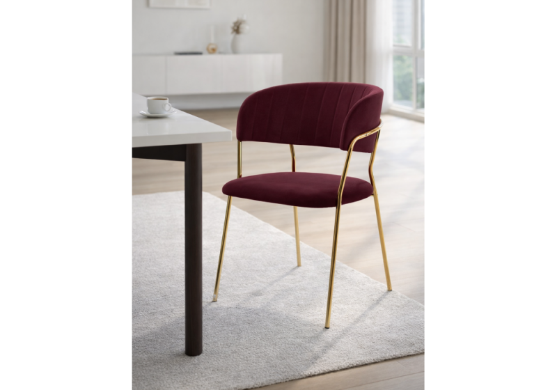 Стул на металлокаркасе Kamelia 1 wine red / gold (60x52x79)