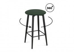Барный стул Гангток крутящийся изумруд / черный матовый (36x36x64)