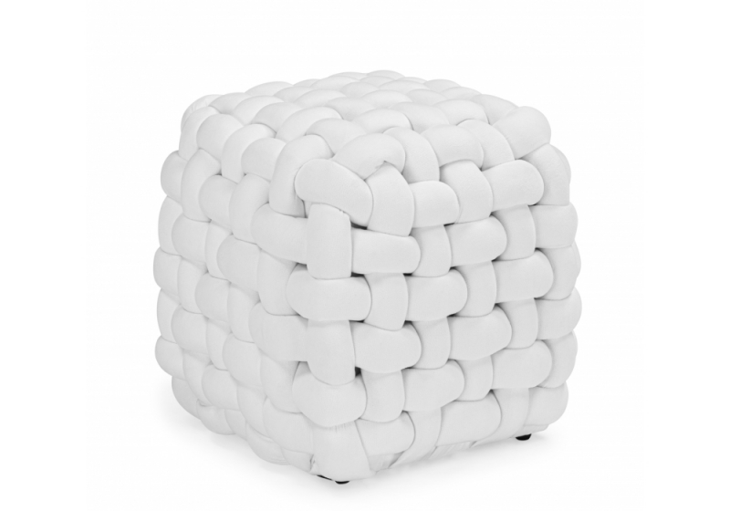 Банкетка Akura-П белый велюр (47x47x43). 