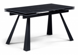 Керамический стол Маунт 140x80 черный мрамор / черный (80x77)