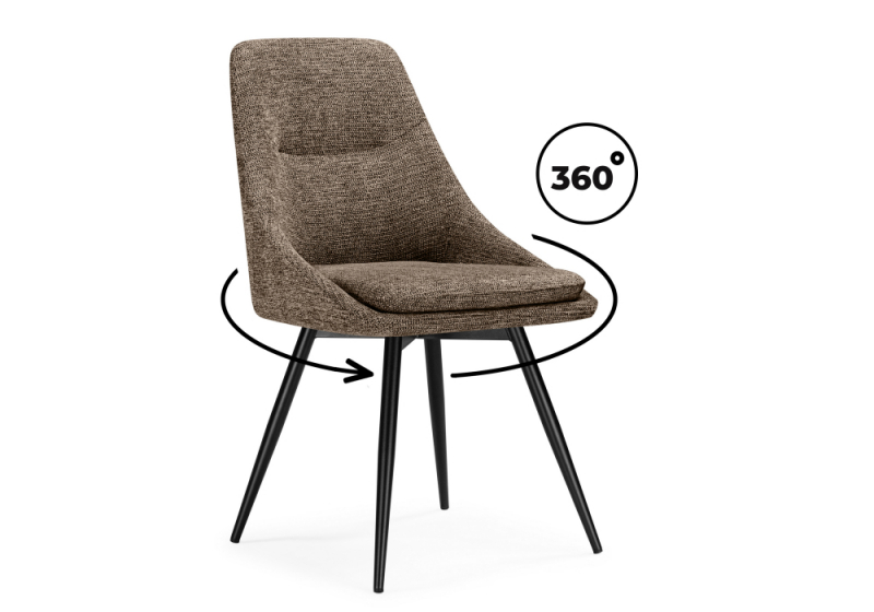 Стул на металлокаркасе Avian вращающийся светло-коричневый / черный (50x57x87). 