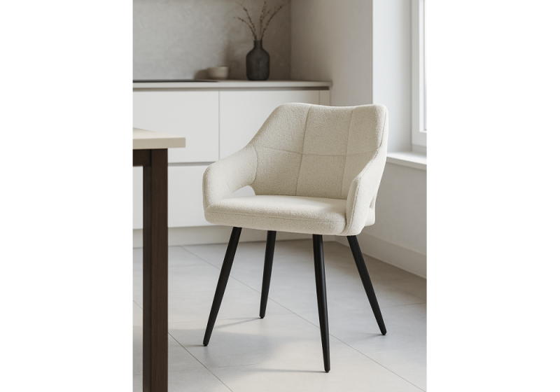 Стул на металлокаркасе Hera beige / black (55x60x78)