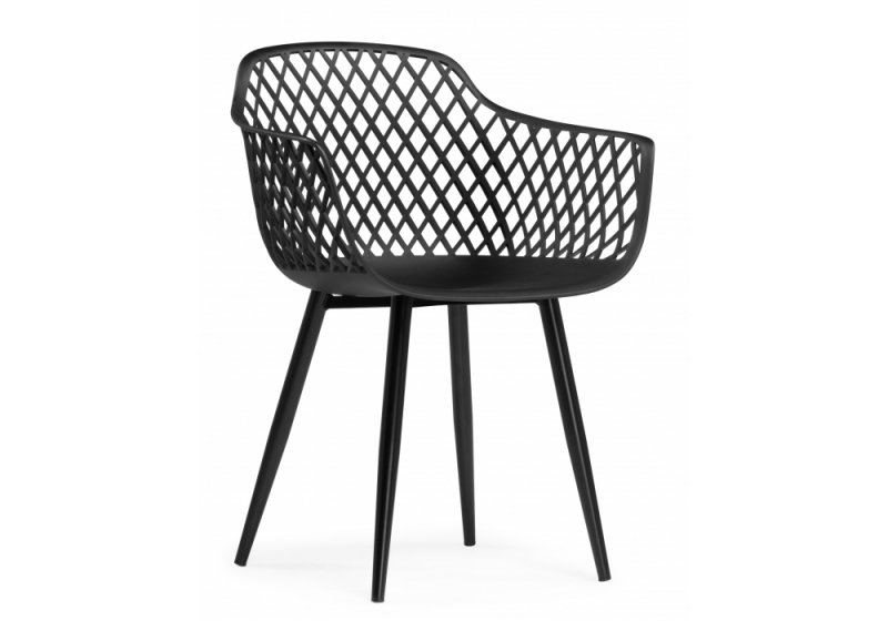 Пластиковый стул Rikon black / wood (58x45x79). 