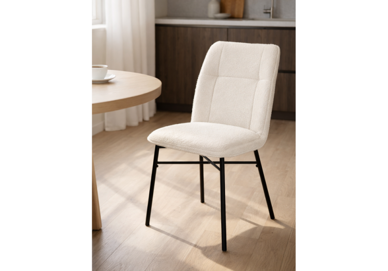 Стул на металлокаркасе Denis beige / black (46x59x87)