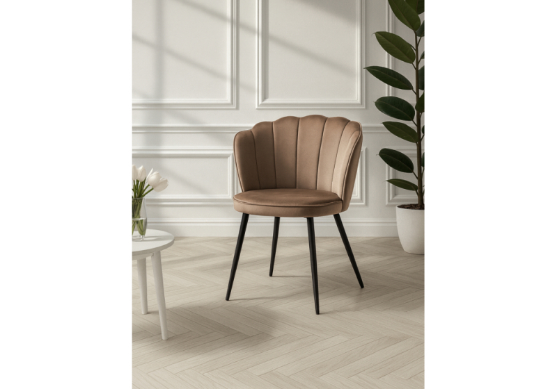 Стул на металлокаркасе Coral сappuccino / black (61x60x78)