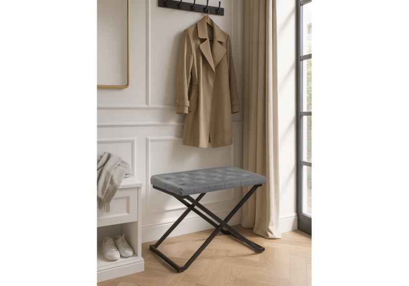 Табурет German dark grey / black (64x43x49)